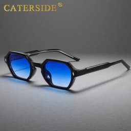 CATERDIDE Punk Polygonal Men Sunglasses Personalized Design Square Frame Sun Glasses for Women Parties Travel Holidays Glasses