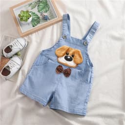 DIIMUU Summer 1-3Y Children Kids Baby Boys Denim Pants Infants Girls Short Overalls Clothing Kid Casual Cartoon Print Bottoms