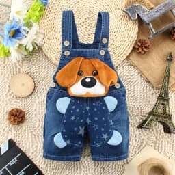 DIIMUU Summer 1-3Y Children Kids Baby Boys Denim Pants Infants Girls Short Overalls Clothing Kid Casual Cartoon Print Bottoms