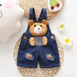 DIIMUU Summer 1-3Y Children Kids Baby Boys Denim Pants Infants Girls Short Overalls Clothing Kid Casual Cartoon Print Bottoms