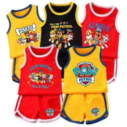PAW Patrol Multi Color Printed Sleeveless Kids Sportswear Children Soccer Training Jersey Suit