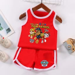 PAW Patrol Multi Color Printed Sleeveless Kids Sportswear Children Soccer Training Jersey Suit