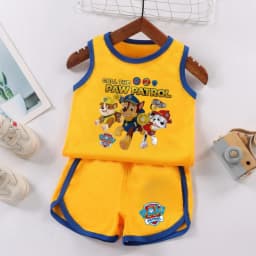 PAW Patrol Multi Color Printed Sleeveless Kids Sportswear Children Soccer Training Jersey Suit