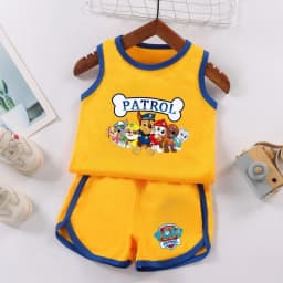 PAW Patrol Multi Color Printed Sleeveless Kids Sportswear Children Soccer Training Jersey Suit