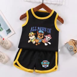 PAW Patrol Multi Color Printed Sleeveless Kids Sportswear Children Soccer Training Jersey Suit