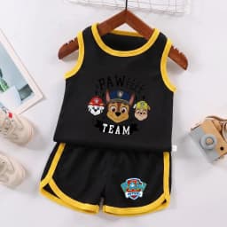 PAW Patrol Multi Color Printed Sleeveless Kids Sportswear Children Soccer Training Jersey Suit