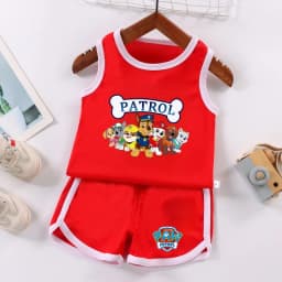 PAW Patrol Multi Color Printed Sleeveless Kids Sportswear Children Soccer Training Jersey Suit