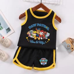 PAW Patrol Multi Color Printed Sleeveless Kids Sportswear Children Soccer Training Jersey Suit