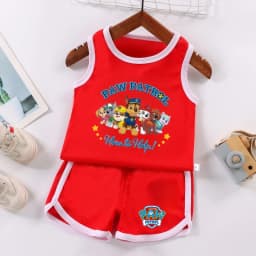 PAW Patrol Multi Color Printed Sleeveless Kids Sportswear Children Soccer Training Jersey Suit