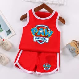 PAW Patrol Multi Color Printed Sleeveless Kids Sportswear Children Soccer Training Jersey Suit