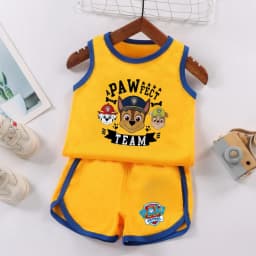 PAW Patrol Multi Color Printed Sleeveless Kids Sportswear Children Soccer Training Jersey Suit
