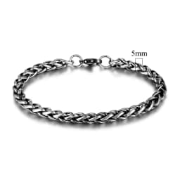 MKENDN Mens vintage 5-10mm Stainless Steel Byzantine Curb Cuban Link Chain Bracelets for Men Unisex HIp-HOP Wrist Jewelry Gifts