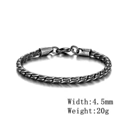 MKENDN Fashion Men Stainless Steel Creative Retro Oxidized Black Link Chain Bracelets Punk Rock Motorcycle Male Jewelry