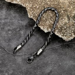 MKENDN Fashion Men Stainless Steel Creative Retro Oxidized Black Link Chain Bracelets Punk Rock Motorcycle Male Jewelry