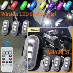 2/4/6PCS LED Emergency Warning Lights with Remote Control 7 Colors USB Rechargeable Car Flashing Light for Car Moto Drone Bike