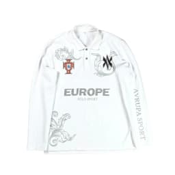 Retro Long Sleeve Polo Shirt Y2k Casual Loose Letter Pattern Embroidery T Shirts Street Sweatshirt Men Cotton Jersey Lapel Golf