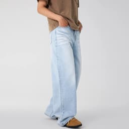 IEFB Men's Clothing Wide Leg Denim Pants Summer American Style Glacier Blue Straight Jeans Unisex Cleanfit Simple Couple 9W3904