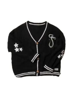 Reputation Cardigan with Snake Star Cardigan Rep Taylor Embroidery V-Neck Button Up Knitted Sweater in Black Fall Winter