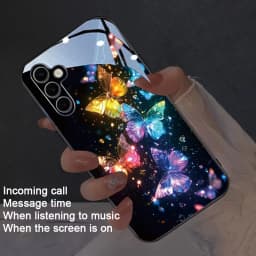 LuxuryColorfulButterflyPrintGlassPhoneCaseforSamsungA26A36A56A16A06A55A35A14A34A54A24A25A34A54A244G5G