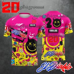 No.20 Rider Fabio Quartararo Fan Pink 2026 New Motorcycle Racing Men's Summer Casual Short Sleeved T-shirt FamilyMatching