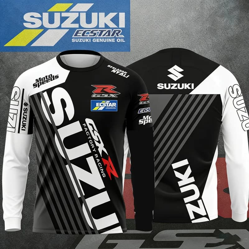 2026 new Suzuki GSX R men's and women's outdoor sports motorcycle racing enthusiasts fast drying long sleeved T-shirt