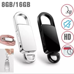Mini Voice Recorder 128G Long Recording Keychain Sound Audio Recorder Noise Reduction One-button Recording Dictaphone MP3 Player