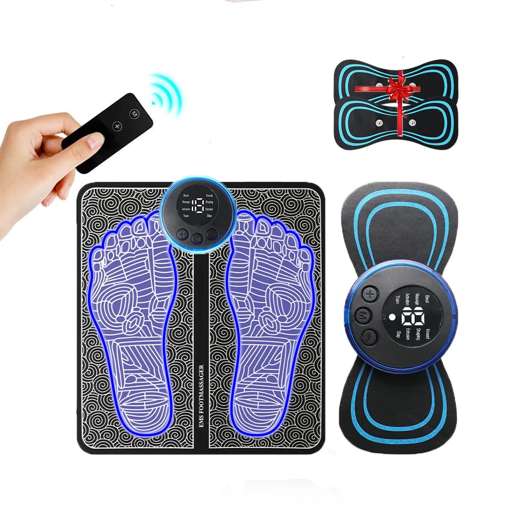 Electric Foot Massager Pad Electrostimulator Massage Mat EMS Muscle Massager Relax Feet Massage Fitness Masajeador USB Charging