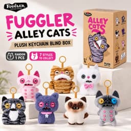 Oringal Fuggler Alley Cat Keyring 5 Inch Collectible Ugly Monster Plush Keychain Blind Box Toy