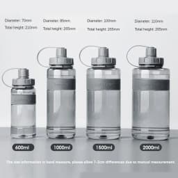 2 Liter Big Water Bottle with Straw 2L/1.5L/1L/0.6L Large Capacity School Gym Sports Drinking Bottles BPA Free Fitness