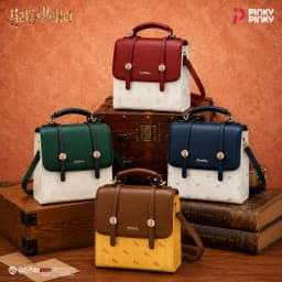 Pinky Harry Potter Backpack Mini Satchel Bag Vintage Preppy Style Handbag for Commuting Outing Gifting for Fans Students Women