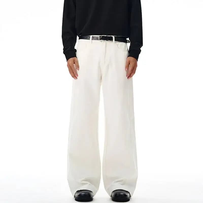IEFB New Autumn Men's Casual Pants Solid Color Simple Straight Trousers All-match Wide Leg Loose Male Bottom Cleanfit 9W4276