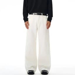 IEFB New Autumn Men's Casual Pants Solid Color Simple Straight Trousers All-match Wide Leg Loose Male Bottom Cleanfit 9W4276