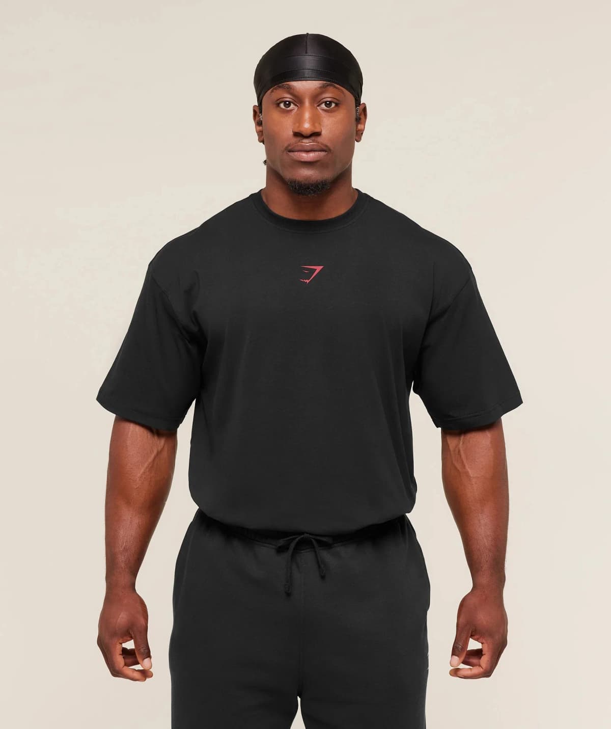 GYM SHARK Men's Fitness Training T-shirt, Loose Fit Short-Sleeved Top, Large Back Printed Fitness Casual Shirt