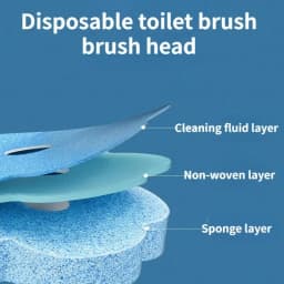 Disposable Toilet Brush Cleaner and Holder Set With Long Handle Toilet Brush Replaceable Brush Head Bathroom Accessories