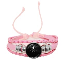 New Rock Band My Chemical Romance Black Leather Adjustable Bangles Punk Bracelet 18MM Round Glass Snap Button Jewelry