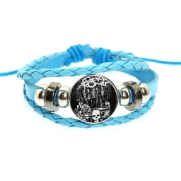 New Rock Band My Chemical Romance Black Leather Adjustable Bangles Punk Bracelet 18MM Round Glass Snap Button Jewelry