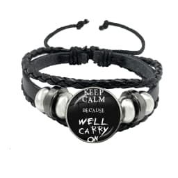 New Rock Band My Chemical Romance Black Leather Adjustable Bangles Punk Bracelet 18MM Round Glass Snap Button Jewelry