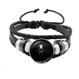 New Rock Band My Chemical Romance Black Leather Adjustable Bangles Punk Bracelet 18MM Round Glass Snap Button Jewelry