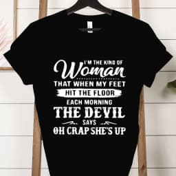 I'm The Kind of Woman Fashion Women Tee T-shirts Casual Short Sleeve The Devil Says Oh Crap She's Up Graphic T Shirt Clothes