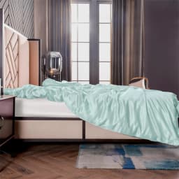 Luxury Mulberry Silk Duvet Cover 1 Piece, Ultra Soft Silk Quilt Cover, Double Queen King Size Bedding Blanket Cover with Zipper