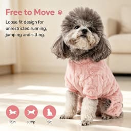 Soft Fleece Dog Clothes Winter Warm Puppy Jumpsuit Cozy Pet Onesie Apparel Indoor Sleeping Walking Outfit for Yorkie Small Pets