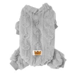 Soft Fleece Dog Clothes Winter Warm Puppy Jumpsuit Cozy Pet Onesie Apparel Indoor Sleeping Walking Outfit for Yorkie Small Pets
