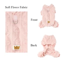 Soft Fleece Dog Clothes Winter Warm Puppy Jumpsuit Cozy Pet Onesie Apparel Indoor Sleeping Walking Outfit for Yorkie Small Pets