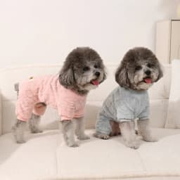 Soft Fleece Dog Clothes Winter Warm Puppy Jumpsuit Cozy Pet Onesie Apparel Indoor Sleeping Walking Outfit for Yorkie Small Pets