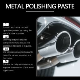 Scratch-Free Chrome Polish Restorer Infused Metal Polishing Pads Exhaust Pipe Blue Heat Stain Remover Microfiber Wax for Auto Bi