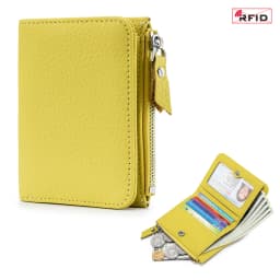 Genuine Leather Men Women Cute Short Wallet Luxury Solid Zipper Coin Purse RFID Bank Credit Card Holder Slim Small Money Bag