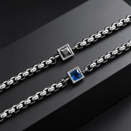Men's Zircon Charm Bracelet, 4mm Square Chain Stainless Steel Bracelets, Fashion Waterproof Jewelry Gift for Men