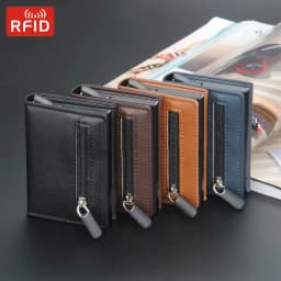 Pop Up Credit Card Holder Wallets Men Slim Rfid Blocking CardHolder Card Money Bag Coin Pocket PU Leather Short Wallets for Men