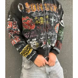 Zipper Hoodie Y2k American Fashion Personalized Anime Printed Retro Gothic Dark Style Oversized Sportswear Street Top