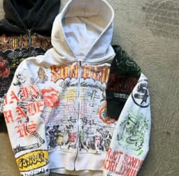 Zipper Hoodie Y2k American Fashion Personalized Anime Printed Retro Gothic Dark Style Oversized Sportswear Street Top